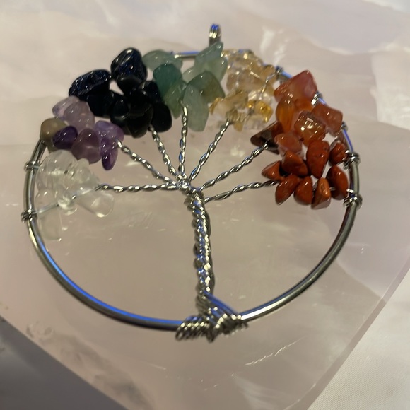 Jewelry - Tree of Life Silver wrapped Chakra Pendant